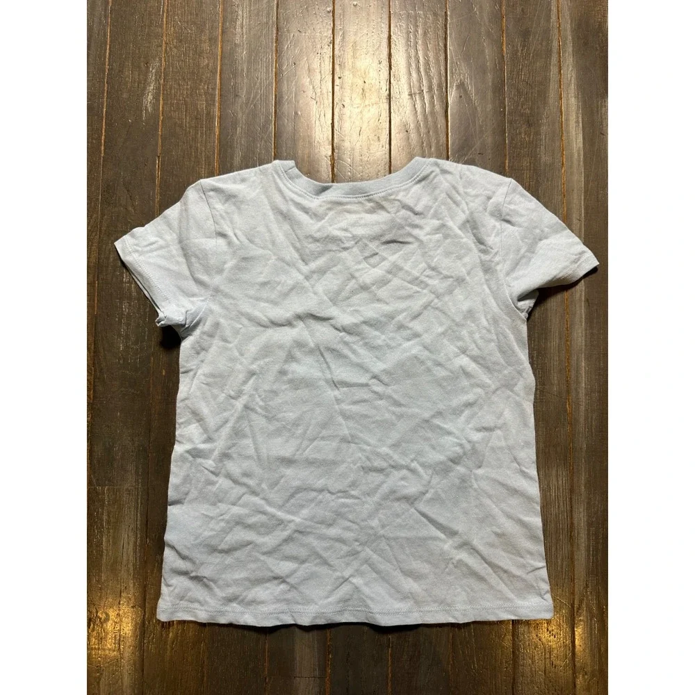 The Childrens Place Girls Light Blue Positive Vibes Era Graphic Tee Size S 5/6
